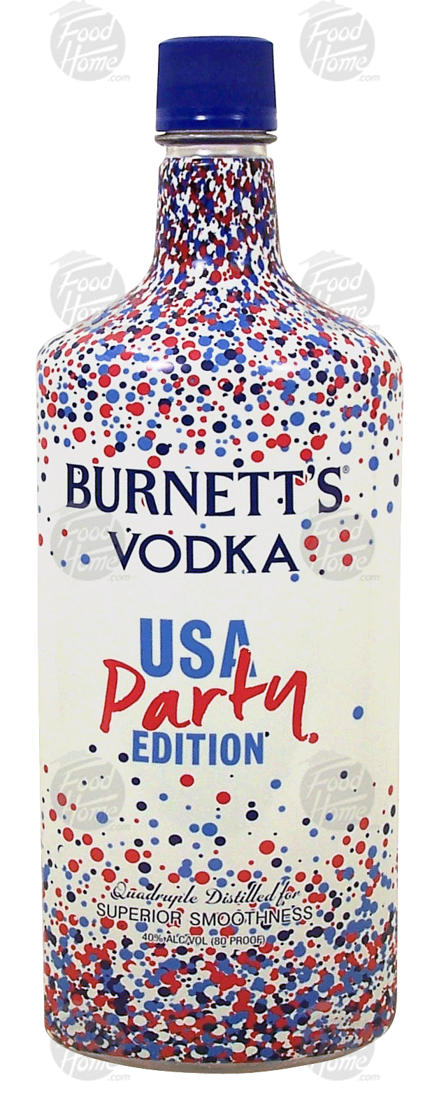 Burnett's USA Party Edition vodka, quadruple distilled, 40% alc. by vol. Full-Size Picture